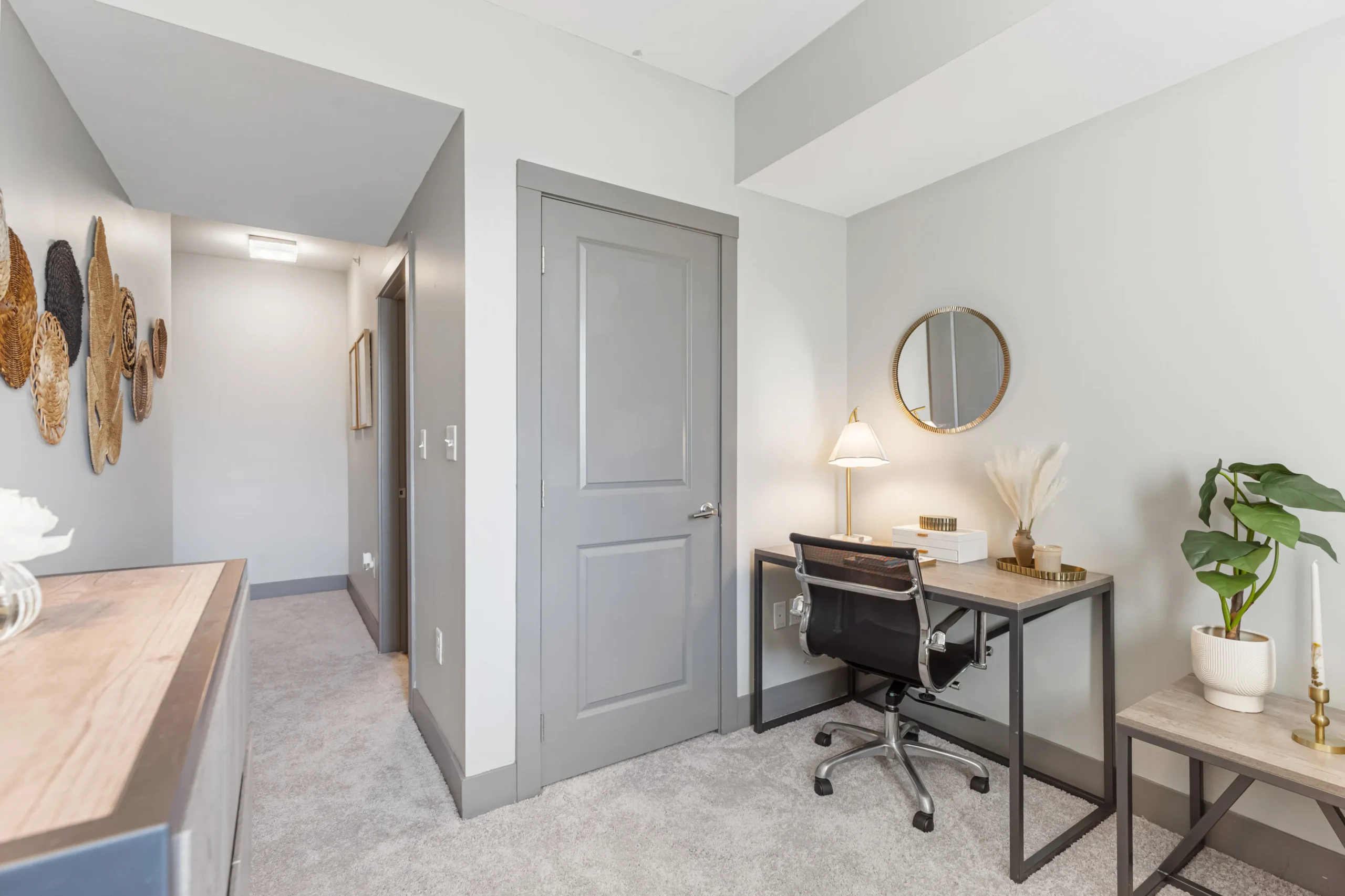 Spacious and bright office space with modern furniture